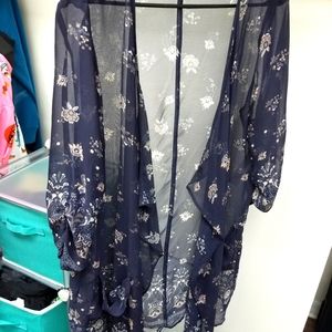 Navy Floral Kimono